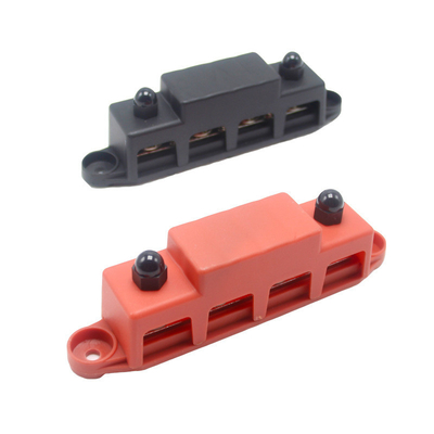 Red&Black Set M8 300A Bus Bar 4 Studs Power Distribution Terminal Block With 300A Fuse Wire สําหรับเรือเรฟเวอร์