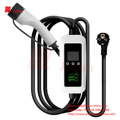 ปืนชาร์จพลังงานใหม่ ปืนชาร์จแบบสแตนดาร์ดยุโรป ประเภท 2 ชาร์จ EV 7KW พกพาบนเครื่องชาร์จ