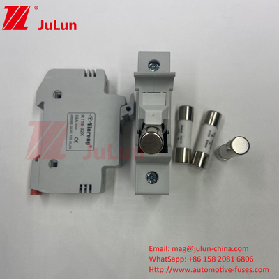 Din Guide Fuse Holder DIN Rail Solar Fuse Holder Solar DC 1000V ฟิวส์ PV 6A 10A 15A 20A 25A 30A สูง V