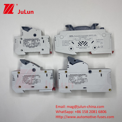 SeanRo โซลาร์ PV Din Rail Fuse Holder สําหรับ Fuse Link 10*38mm 1000V 15amp DC Fuse 25A
