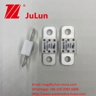 เซรามิกออโตโมทีฟ ฟิวส์ ASTM A202001-200A 150VDC สําหรับระบบการดึง EV วัสดุเงิน 20KA ความสามารถในการทําลาย 16-20KA 400A 500A