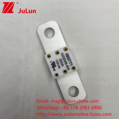 ASTM 400A 125VDC เซรามิกโลหะแบตเตอรี่รถไฟฟิวส์สําหรับอุตสาหกรรมรถยนต์ 68 * 17.7 * 12 มม