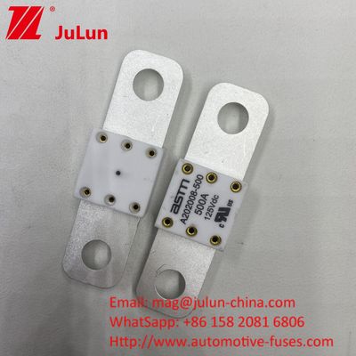 DC FUSE FOR EV HEV Electric Vehicle Fuse A202008 300A 400A ระยะหุ้ม 50.8 มม.