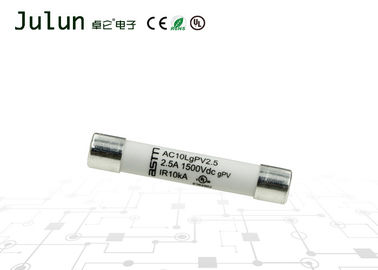 พอร์ซเลน 1500 VDC ฟิวส์แรงดันสูงเซรามิกฟิวส์ความร้อนไฟฟ้าโซลาร์เซลล์ป้องกัน 10 * 57 มิลลิเมตร