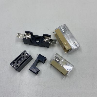 5x20mm หรือ 6x30mm PCB Board การติดตั้ง Glass Fuse Holder สําหรับระบบพลังงานในรถยนต์ สีดํา สีฟ้า ทองใส