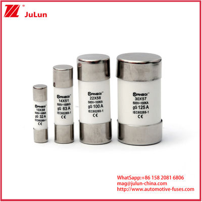 เซรามิคออโตโมทีฟ ฟิวส์ 20A 1000VDC PV FUSEBreak 10*38mm 14*51mm 20*65mm ความจุที่มีความสามารถในการแทนที่ 1000VDC 10A 15A 25A 30A และมาตรฐานความปลอดภัย IEC
