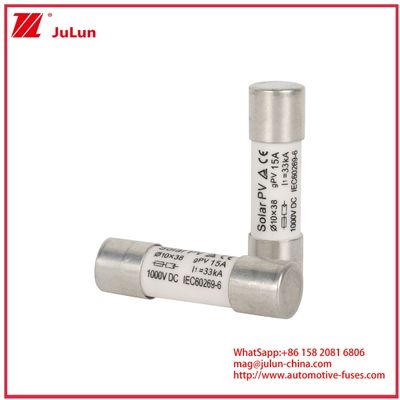15A 1000VDC GPV Fuse 10*38 สําหรับระบบพลังงานแสงอาทิตย์ IEC60269-6