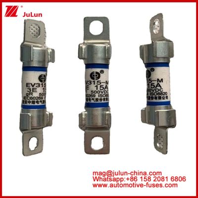 EV315-M 15A 500VDC GR หลอดเซรามิก รถยนต์ หลอดไฟฟิวส์ ป้องกันวงจรความน่าเชื่อถือต่อสิ่งแวดล้อม ตรงกับ ISO8820