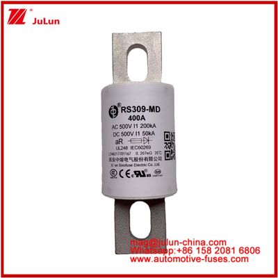 RS309-MD 400A 500VAC 200KA 500VDC 50KA AR หลอดเซรามิกรถยนต์ฟิวส์