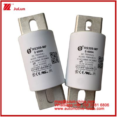 RS309-MF S 600A 750VDC ถนน หลอดเซรามิก อุปกรณ์และอุปกรณ์รถยนต์ 50KA ระบบเก็บพลังงานและพลังงาน เครื่องควบคุมการแปลงความถี่ เครื่องชาร์จไฟฟิวส์ รถไฟฟ้า