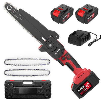มือเดียว ทนทาน 8 นิ้วไม้ Chain Saw มอเตอร์ไฟฟ้าไร้สาย ประสิทธิภาพการทํางานสูง