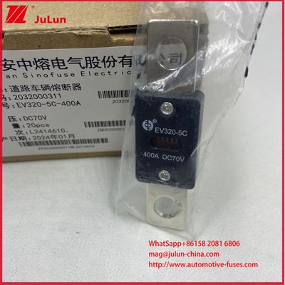 EV320-5C 5X -400A 175A DC70V ฟิวส์สำหรับยานยนต์ไฟฟ้า M8 วิธีการติดตั้งเป็นไปตามมาตรฐาน ISO8820-5 และ GB/T31465.5-2015